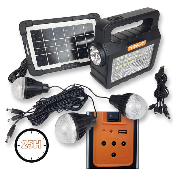 Solarna aku postaja sa 3 LED lampe G-087 - Mediteran Shop