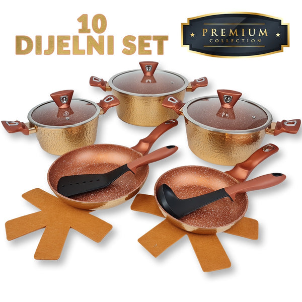 Set posuđa Premium GOLD 10 dijelni -066 - Mediteran Shop
