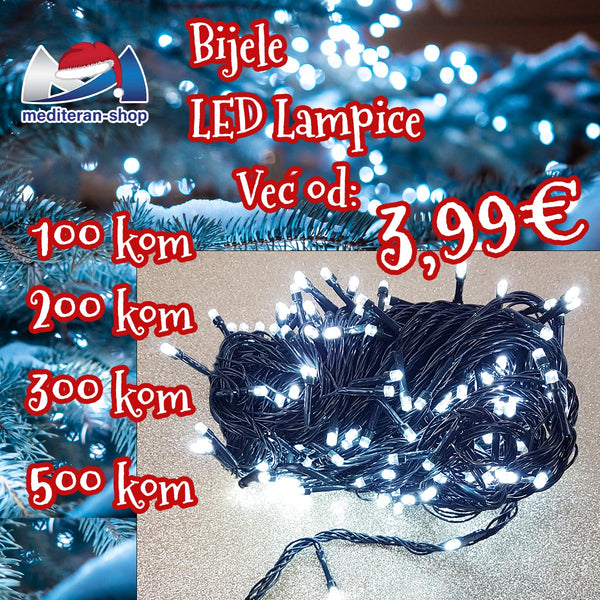 Božićne LED lampice bijele