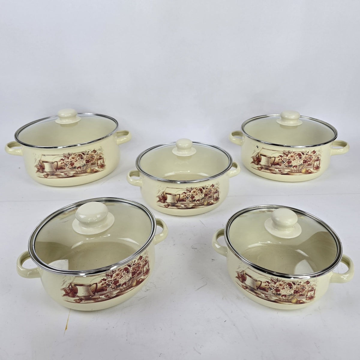 Set emajliranog posuđa - 10 dijelni set Retro