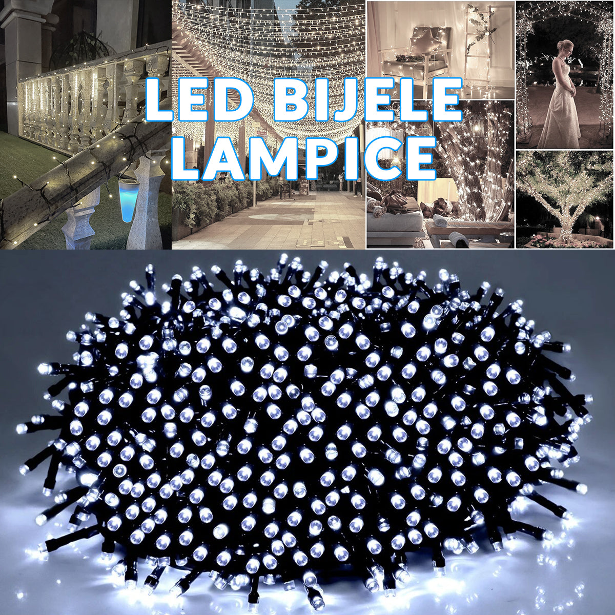 LED Božićne lampice BIJELE
