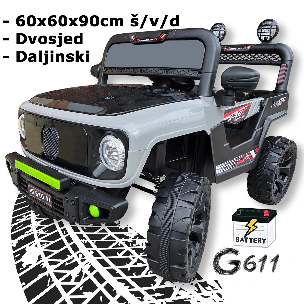 Džip na akumulator s daljinskim upravljačem G611 - Mediteran Shop