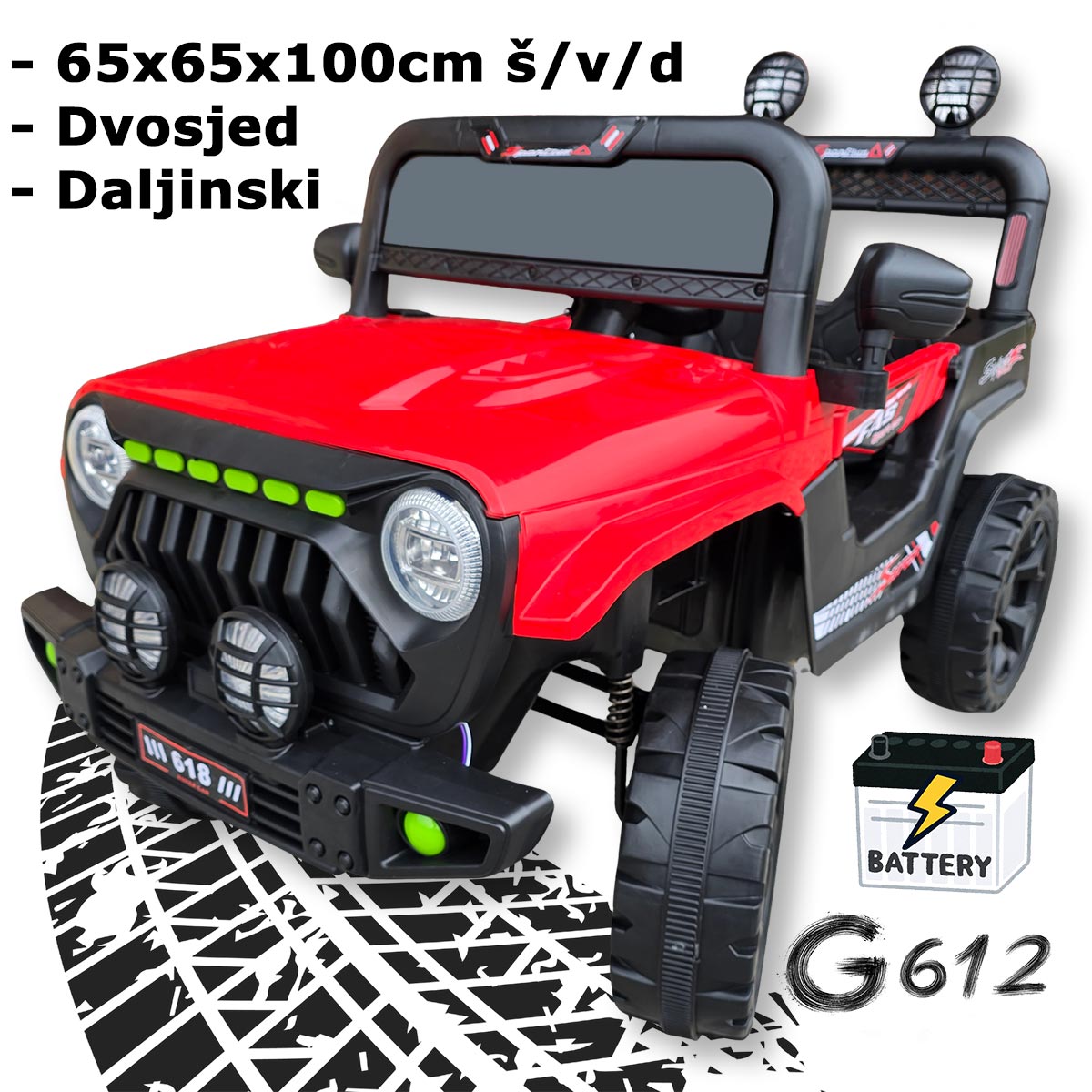 Džip na akumulator s daljinskim upravljačem G612 - Mediteran Shop