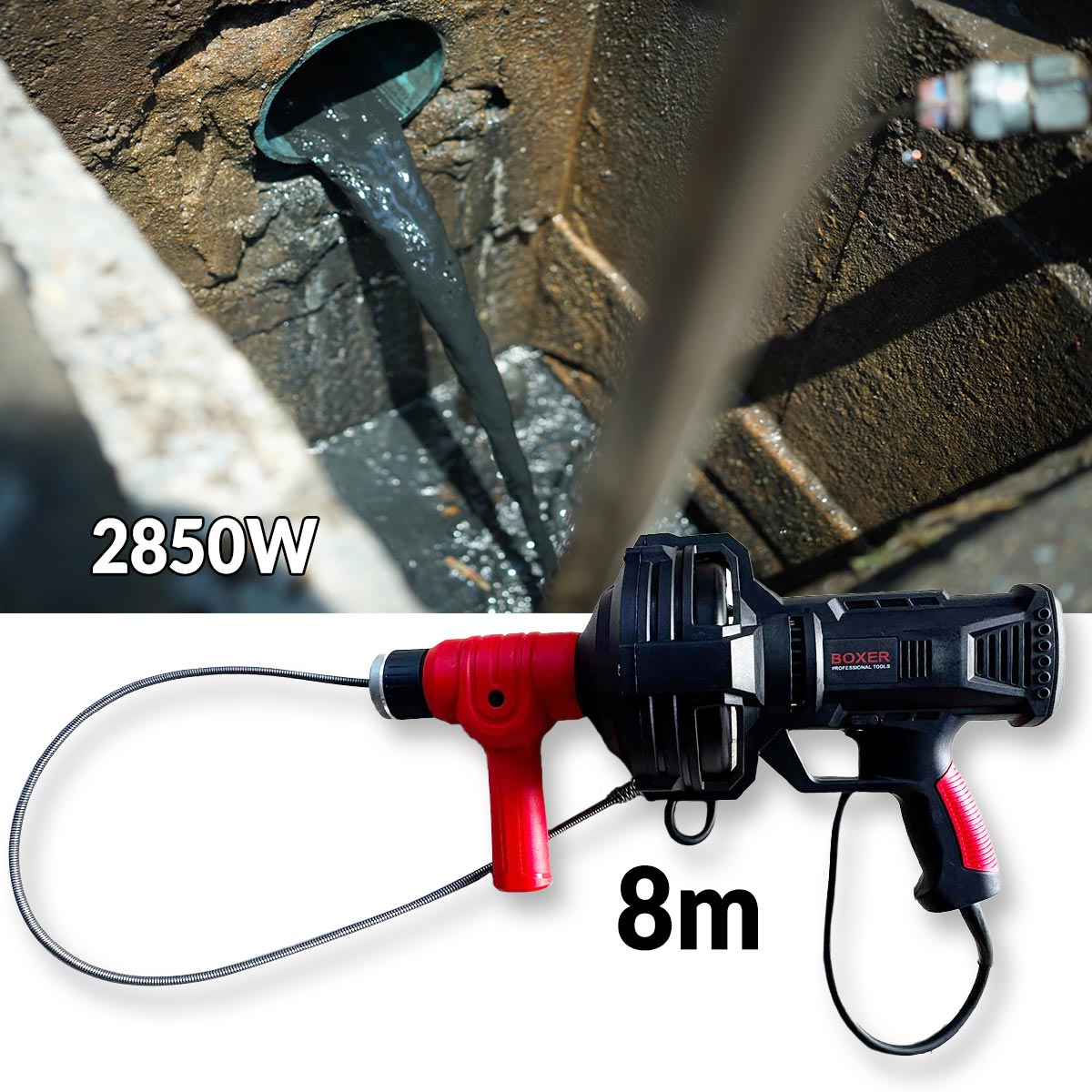 Električna čelična žica za odčepljivanje odvoda 8m BX3413 - Mediteran Shop