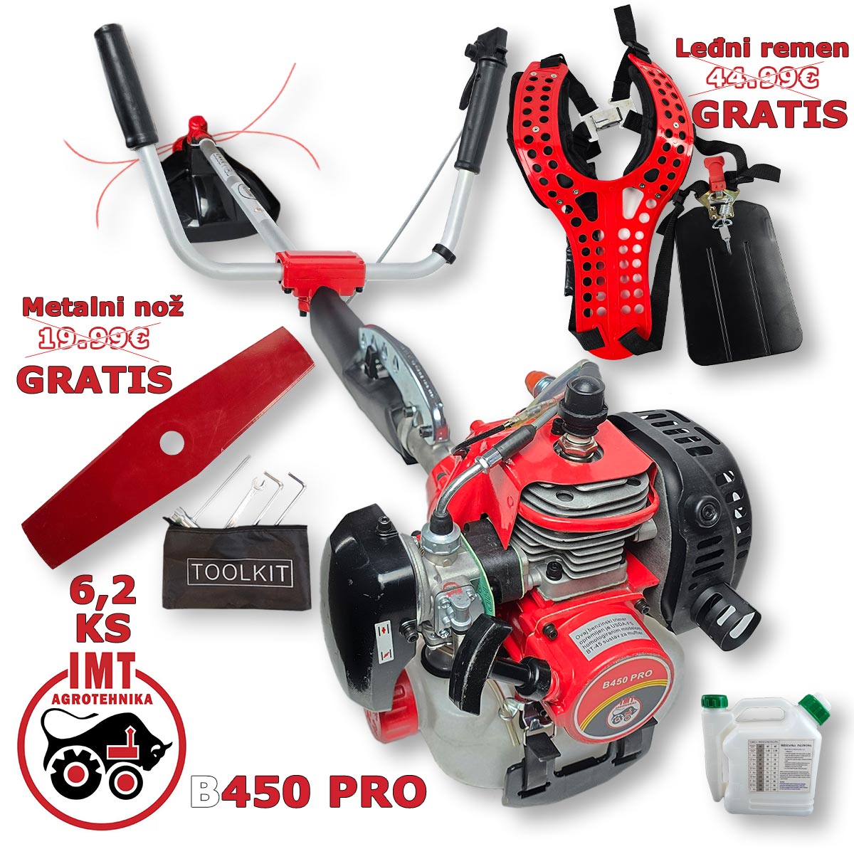IMT Agrotehnika Trimer 6,2Ks B450 PRO - Mediteran Shop