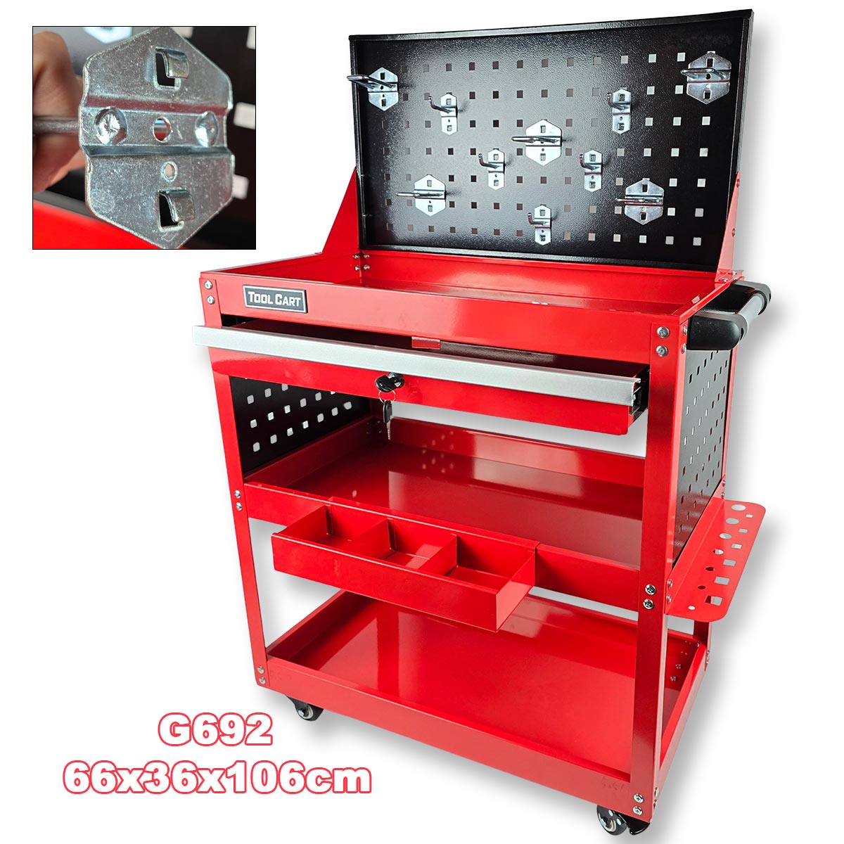 Metalna kolica za alat sa ladicom G692 - Mediteran Shop
