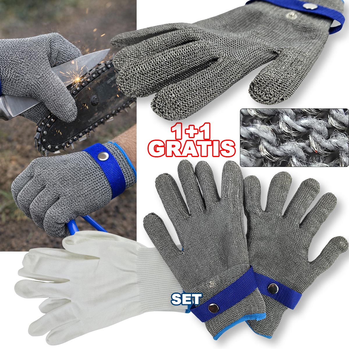 Metalne rukavice za rezanje mesa G759 - Mediteran Shop