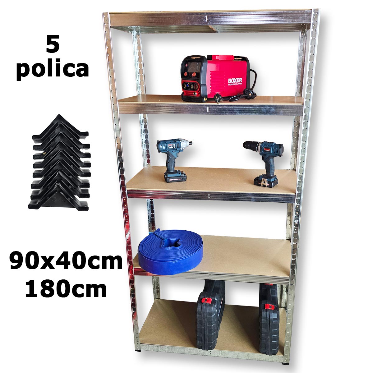 Metalni regal za teški teret - 5 polica GK041 - Mediteran Shop