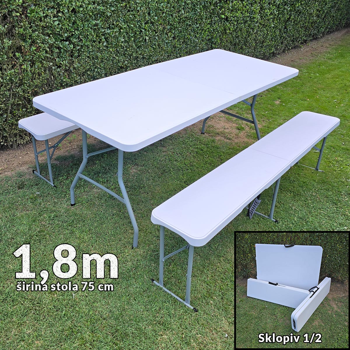 PVC vrtni set stol i dvije klupe G481 - Mediteran Shop