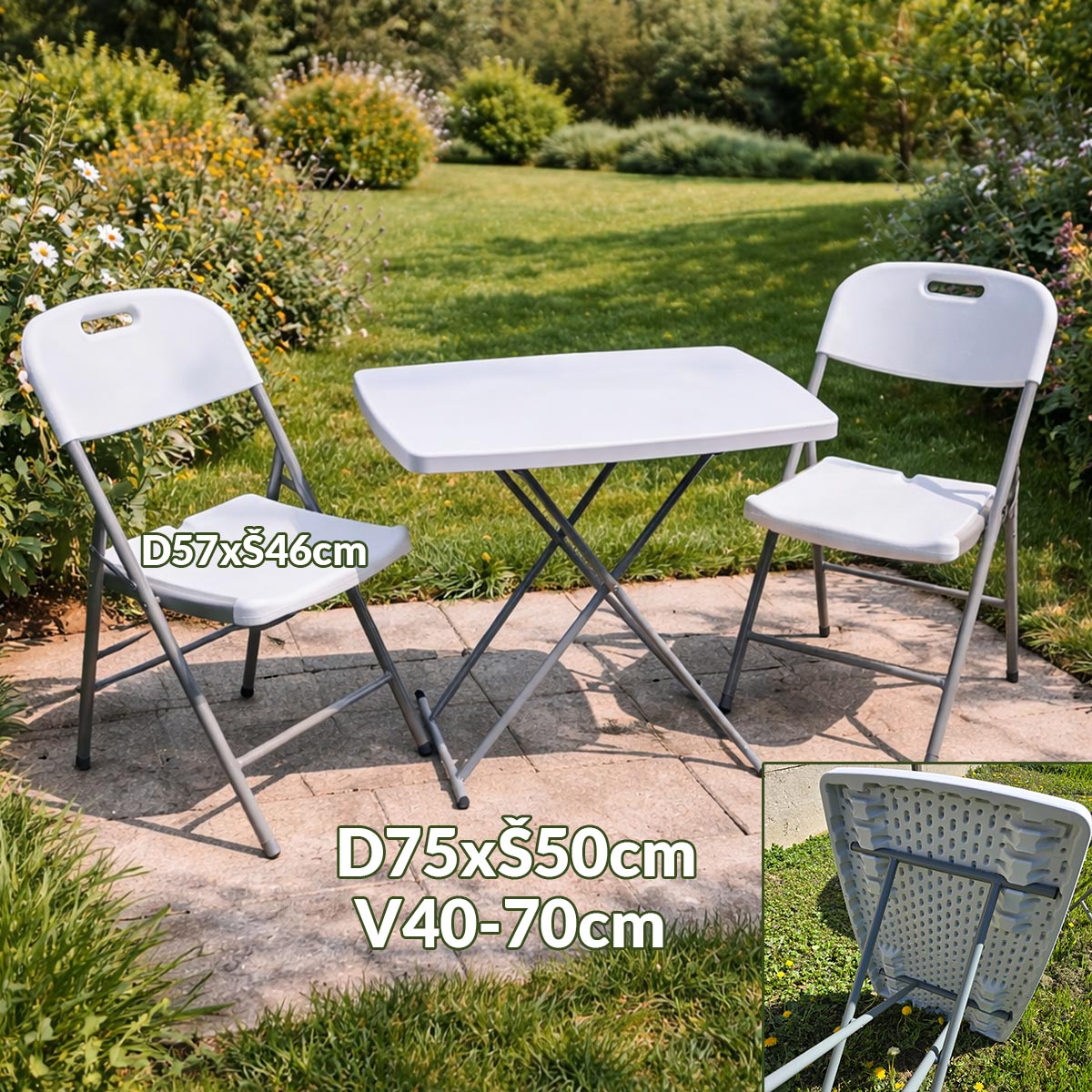 PVC vrtni stol sa 2 stolice G663 - Mediteran Shop