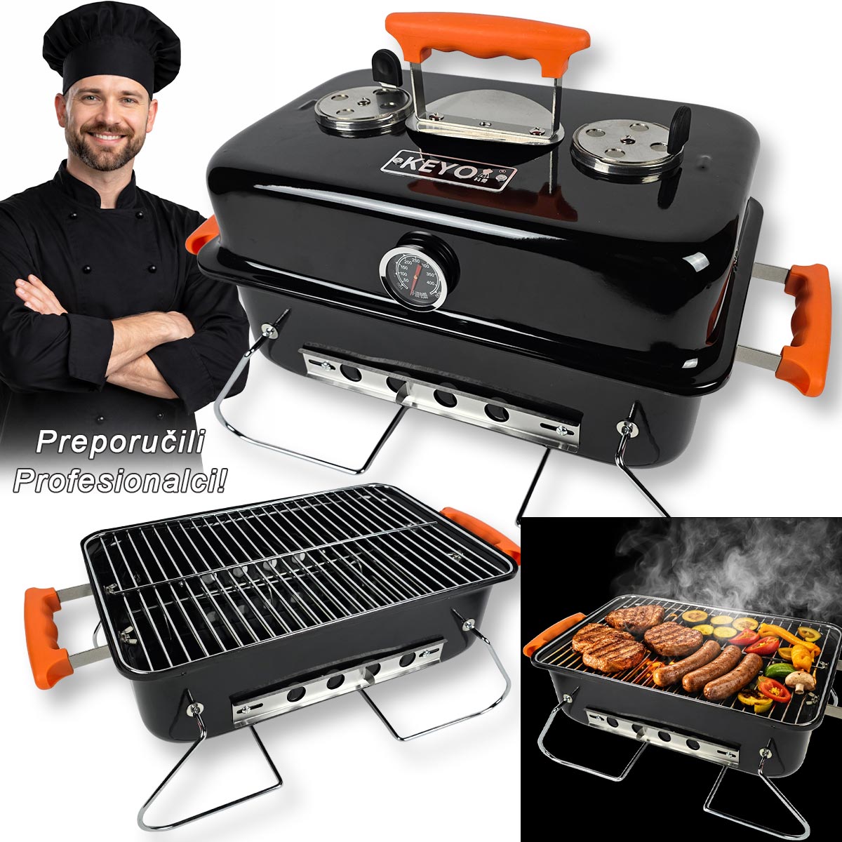 Prijenosni roštilj - PRO model G731 - Mediteran Shop