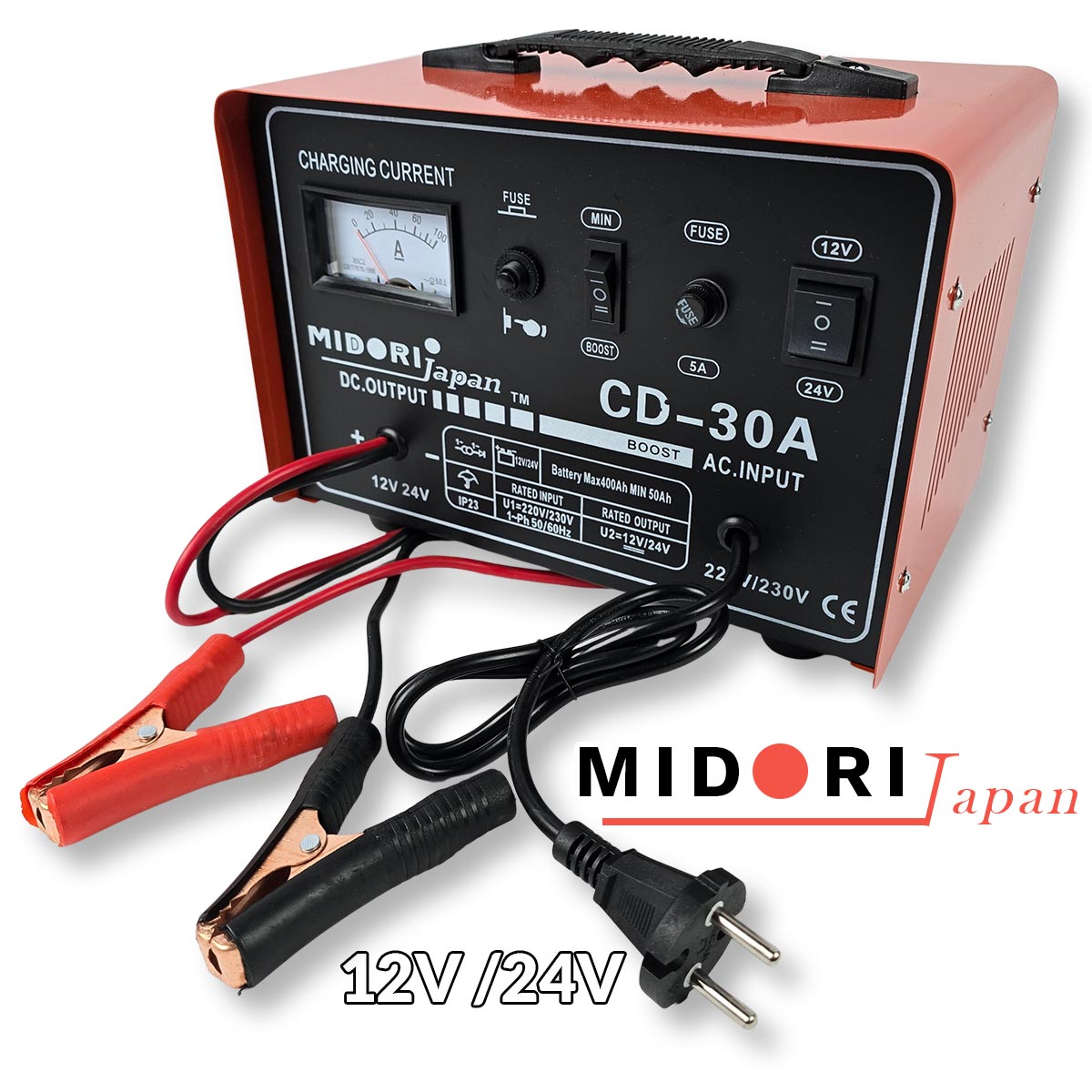 Punjač za akumulator 12V 24V 30A Midori Japan MJ005 - Mediteran Shop