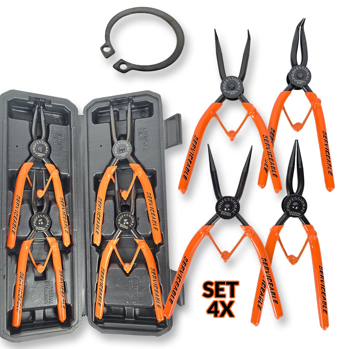 Seger kliješta 4x - 2 ravna i 2 zakrivljena G292 - Mediteran Shop