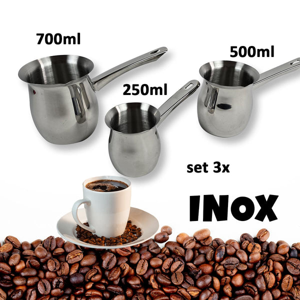 Set od 3x posude za kuhanje kave - inox G467 - Mediteran Shop