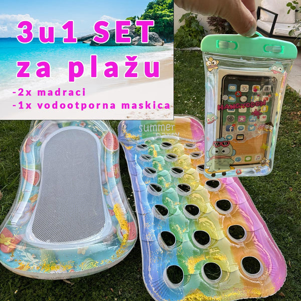 Set za plažu - 2 madraca i maskica za mobitel - Mediteran Shop