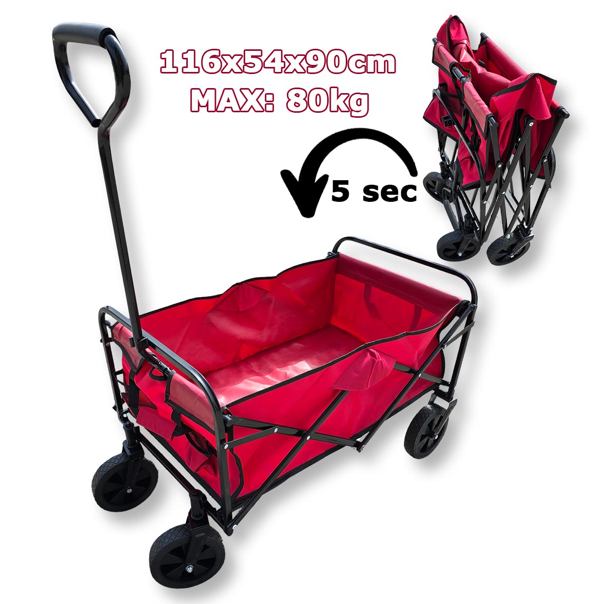 Sklopiva transportna kolica 80kg GK039 - Mediteran Shop