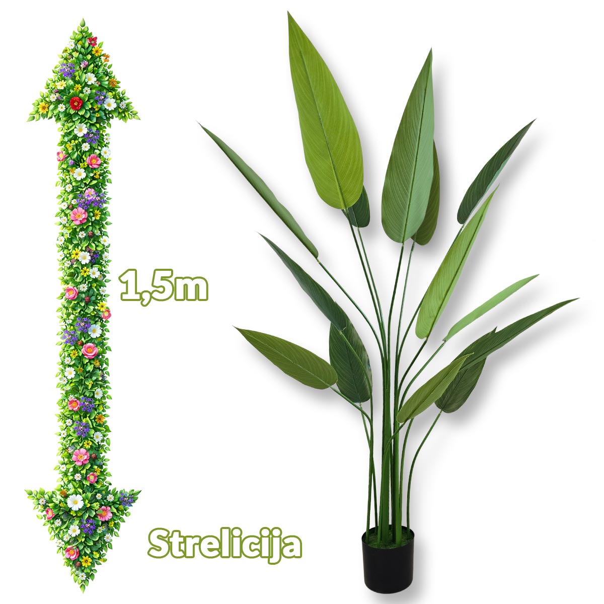 Umjetni cvijet - Strelicija 1,5m G705 - Mediteran Shop