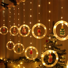 Učitajte sliku u preglednik galerije, Led zavjese sa svjetlosnim kružićima i djed božičnjacima - Mediteran Shop
