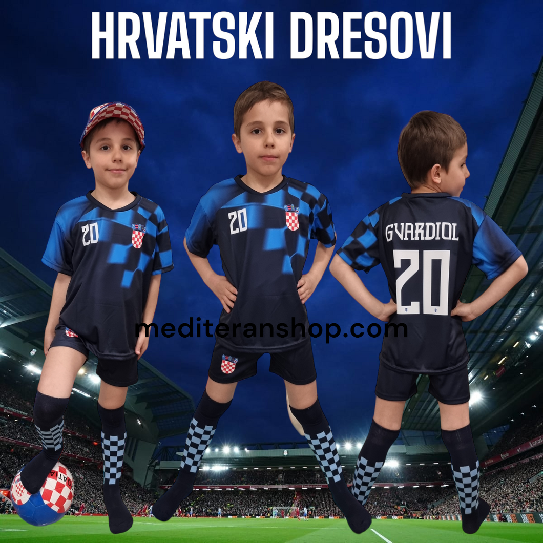 Dječji nogometni Hrvatski dres (2022/2023) Gvardiol - Mediteran Shop