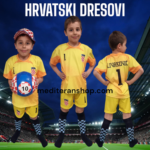 Dječji nogometni Hrvatski dres (2022/2023) Livaković - Mediteran Shop